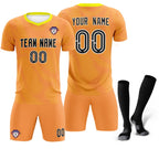 Custom Light Orange Gold Training Uniform For Men Soccer Sets Jersey