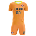 Custom Light Orange Gold Training Uniform For Men Soccer Sets Jersey