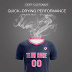 Custom Navy Pink Training Uniform For Men Soccer Sets Jersey