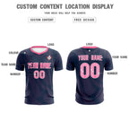 Custom Navy Pink Training Uniform For Men Soccer Sets Jersey