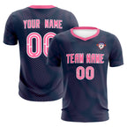 Custom Navy Pink Training Uniform For Men Soccer Sets Jersey