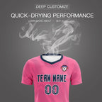 Custom Pink Navy Training Uniform For Men Soccer Sets Jersey