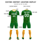 Custom Kelly Green Yellow Training Uniform For Men Soccer Sets Jersey