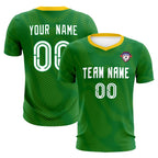 Custom Kelly Green Yellow Training Uniform For Men Soccer Sets Jersey