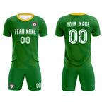 Custom Kelly Green Yellow Training Uniform For Men Soccer Sets Jersey