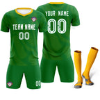 Custom Kelly Green Yellow Training Uniform For Men Soccer Sets Jersey