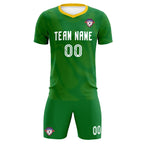 Custom Kelly Green Yellow Training Uniform For Men Soccer Sets Jersey
