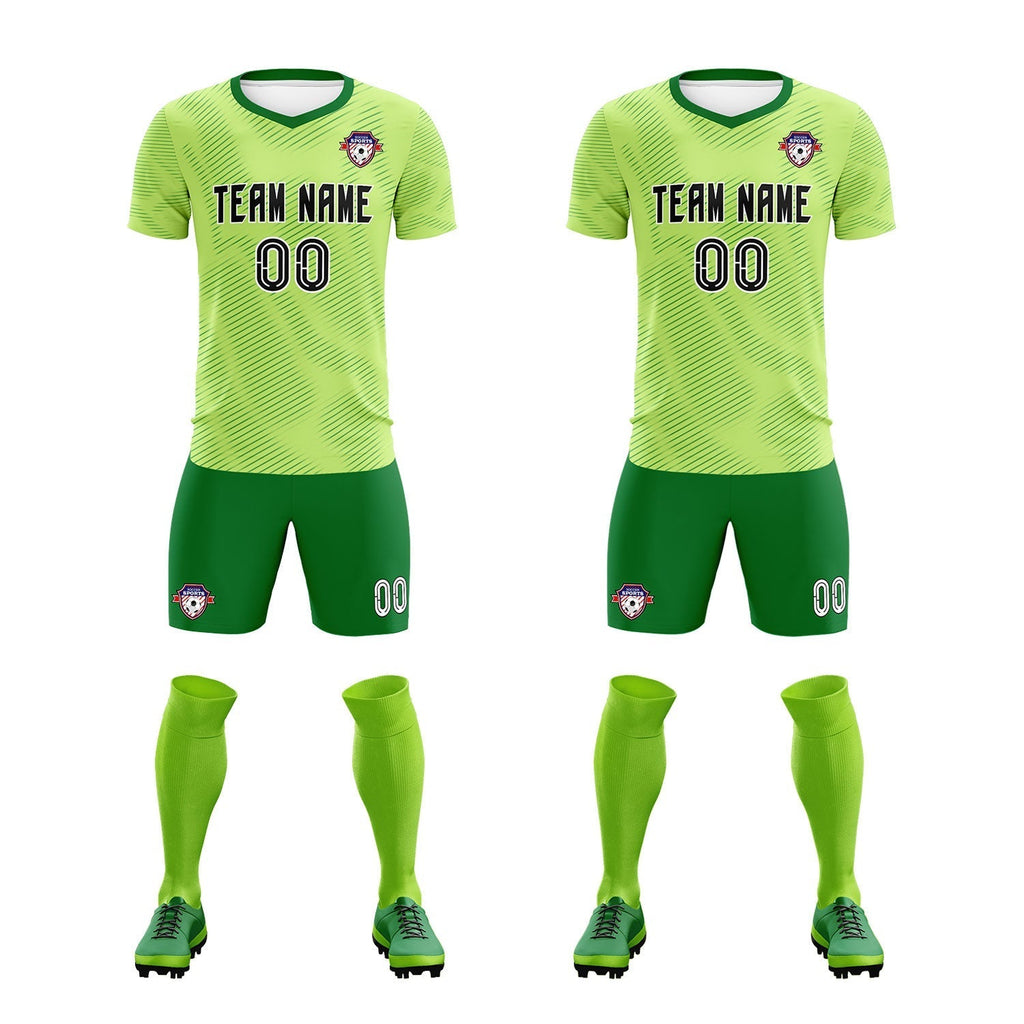 Custom Green Kelly Green Training Uniform For Men Soccer Sets Jersey