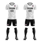 Custom White Black Training Uniform For Men Soccer Sets Jersey