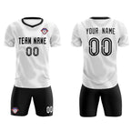 Custom White Black Training Uniform For Men Soccer Sets Jersey