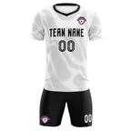 Custom White Black Training Uniform For Men Soccer Sets Jersey