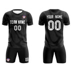 Custom Black White Training Uniform For Men Soccer Sets Jersey