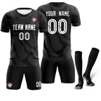 Custom Black White Training Uniform For Men Soccer Sets Jersey