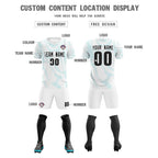 Custom White Sky Blue Training Uniform For Men Soccer Sets Jersey