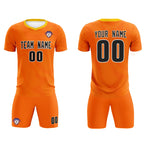Custom Orange Gold Training Uniform For Men Soccer Sets Jersey