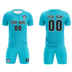 Custom Sky Blue Royal Training Uniform For Men Soccer Sets Jersey