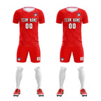 Custom Red Light Pink Training Uniform For Men Soccer Sets Jersey