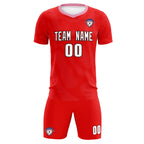 Custom Red Light Pink Training Uniform For Men Soccer Sets Jersey
