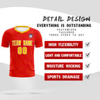Custom Red Gold Training Uniform For Men Soccer Sets Jersey