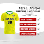 Custom Gold Kelly Green Training Uniform For Men Soccer Sets Jersey