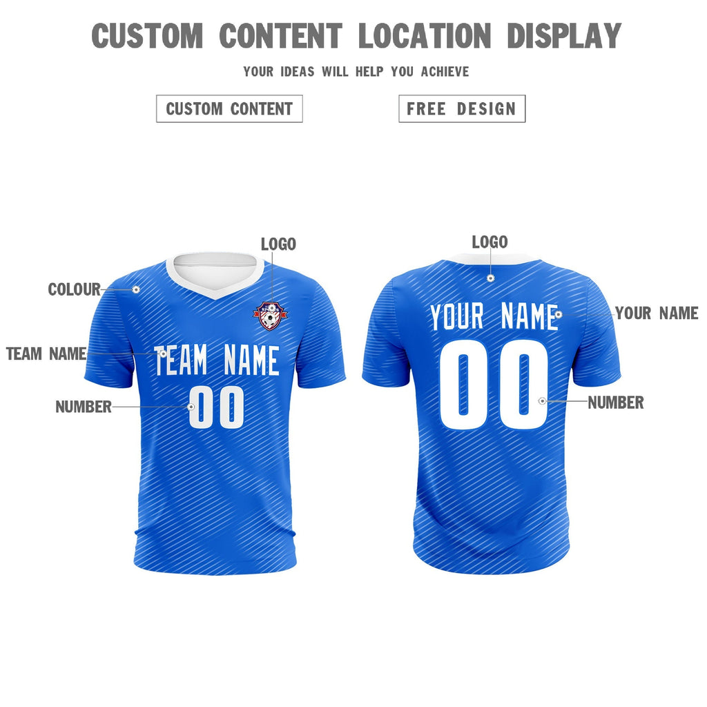 Custom Royal White Training Uniform For Men Soccer Sets Jersey