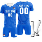 Custom Royal White Training Uniform For Men Soccer Sets Jersey