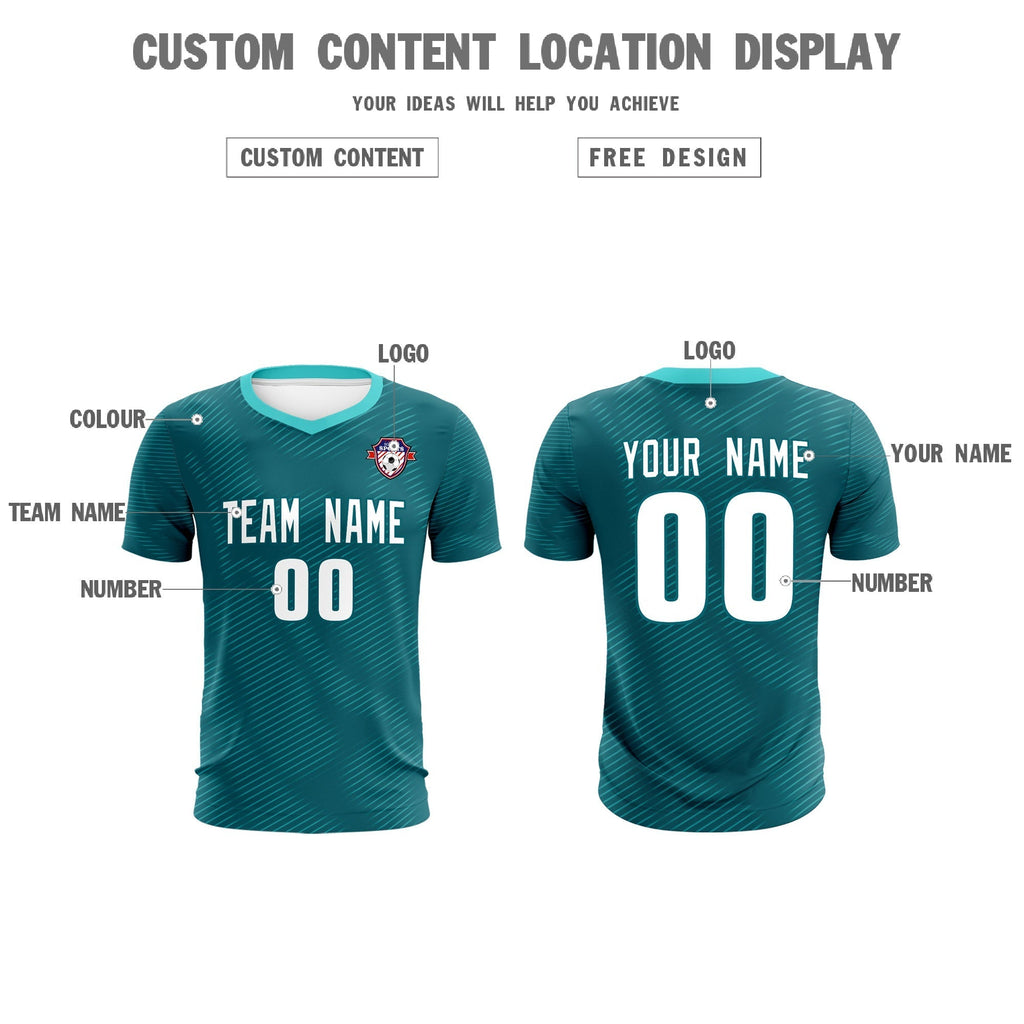 Custom Aqua Aqua Training Uniform For Men Soccer Sets Jersey