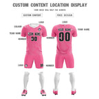 Custom Pink White Training Uniform For Men Soccer Sets Jersey