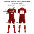 Custom Crimson Red Training Uniform For Men Soccer Sets Jersey