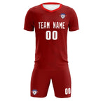 Custom Crimson Red Training Uniform For Men Soccer Sets Jersey