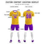 Custom Gold Purple Training Uniform For Men Soccer Sets Jersey