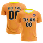 Custom Light Orange Gold Training Uniform For Men Soccer Sets Jersey