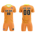 Custom Light Orange Gold Training Uniform For Men Soccer Sets Jersey