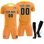 Custom Light Orange Gold Training Uniform For Men Soccer Sets Jersey
