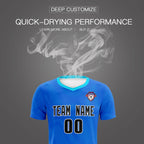 Custom Royal Powder Blue Training Uniform For Men Soccer Sets Jersey