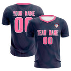 Custom Navy Pink Training Uniform For Men Soccer Sets Jersey
