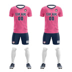Custom Pink Navy Training Uniform For Men Soccer Sets Jersey
