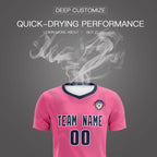 Custom Pink Navy Training Uniform For Men Soccer Sets Jersey