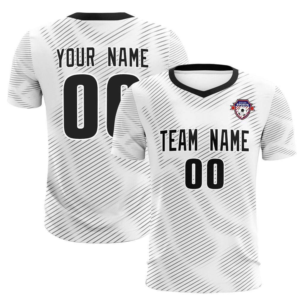 Custom White Black Training Uniform For Men Soccer Sets Jersey