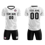 Custom White Black Training Uniform For Men Soccer Sets Jersey