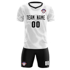 Custom White Black Training Uniform For Men Soccer Sets Jersey