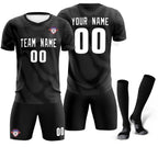 Custom Black White Training Uniform For Men Soccer Sets Jersey