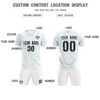 Custom White Sky Blue Training Uniform For Men Soccer Sets Jersey