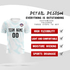 Custom White Sky Blue Training Uniform For Men Soccer Sets Jersey