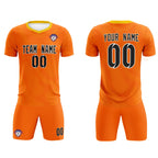 Custom Orange Gold Training Uniform For Men Soccer Sets Jersey