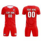 Custom Red Light Pink Training Uniform For Men Soccer Sets Jersey