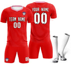 Custom Red Light Pink Training Uniform For Men Soccer Sets Jersey