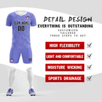 Custom Light Purple White Training Uniform For Men Soccer Sets Jersey