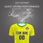 Custom Gold Kelly Green Training Uniform For Men Soccer Sets Jersey