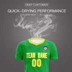 Custom Kelly Green Gold Training Uniform For Men Soccer Sets Jersey
